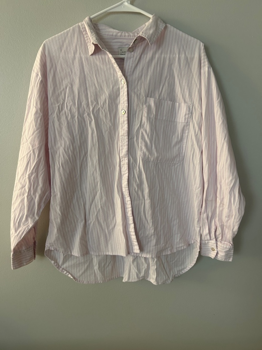 Light Pink Striped Button-Up Shirt